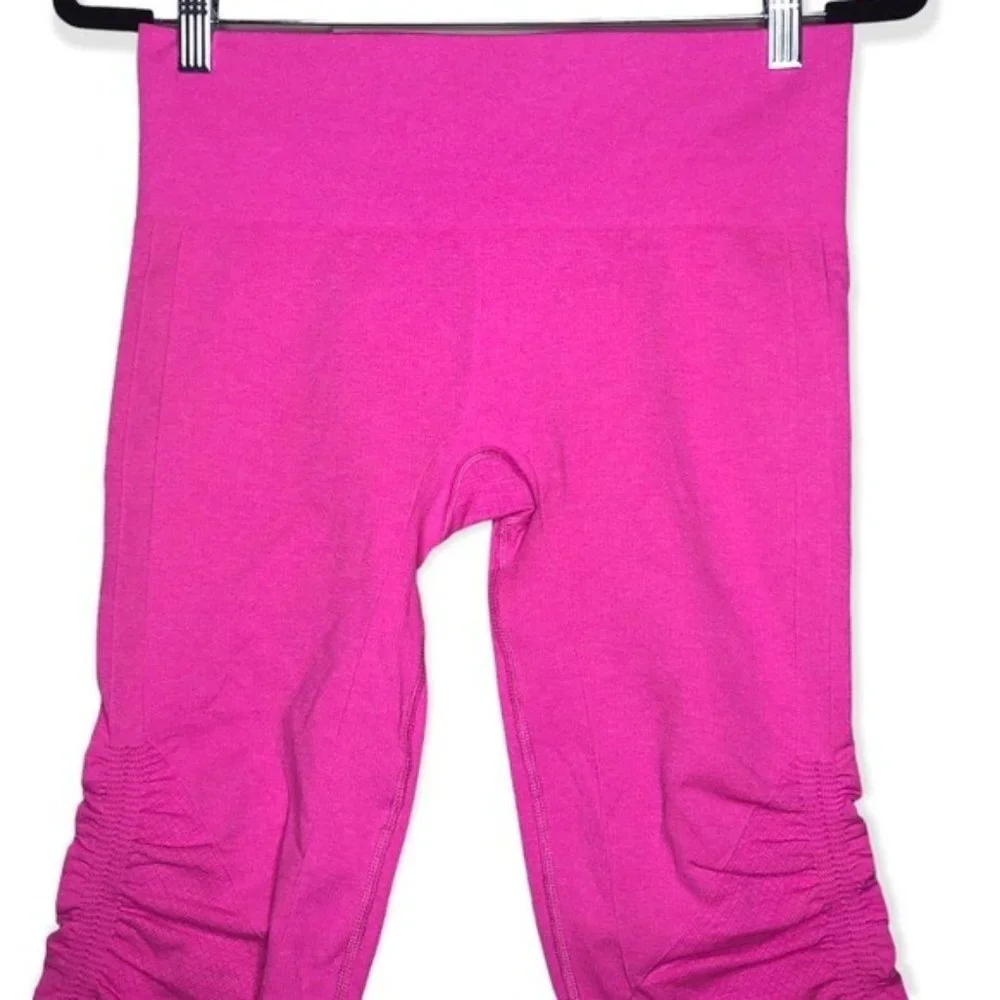 Lululemon In The Flow Crop Seamless Pink Magenta Leggings 8